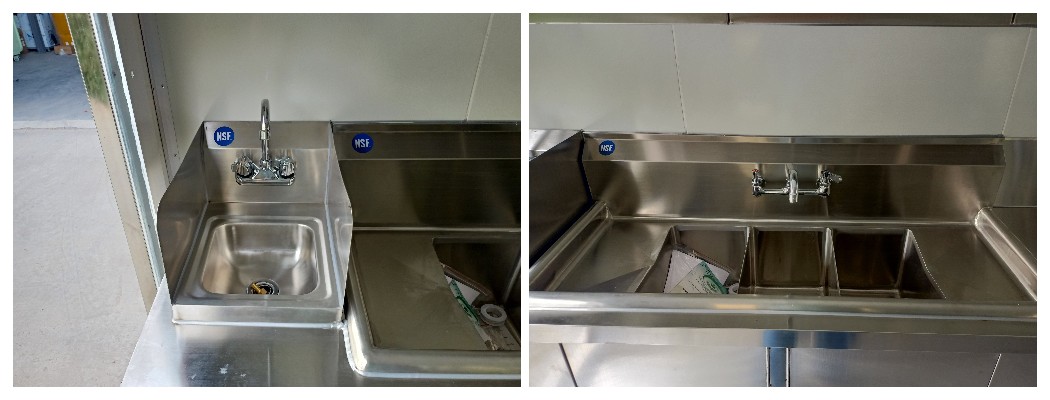 food trailer 3 compartment sink with NSF certification
